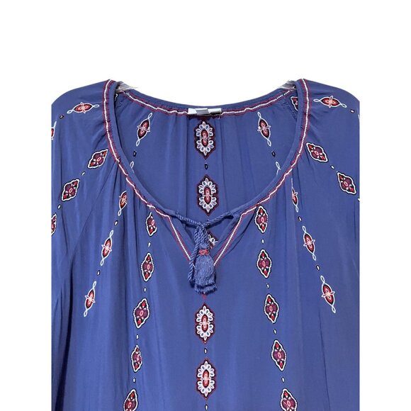 J Jill Embroidered Tunic XL Oversized Balloon Sleeves Lagenlook 100% Viscose - Picture 6 of 11